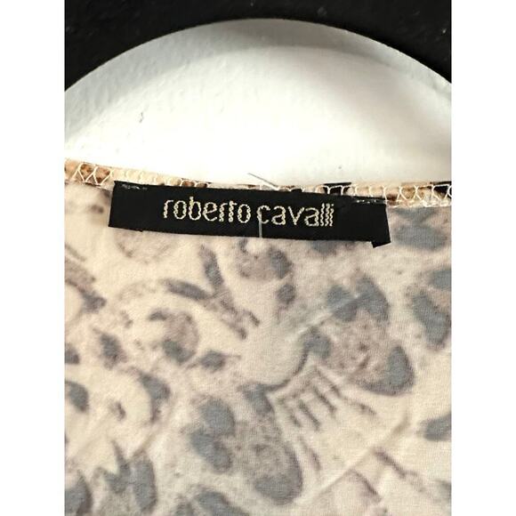 ROBERTO CAVALLI Leopard Floral Animal Snake Print Dress Gold Python Hardware - M - Picture 4 of 11